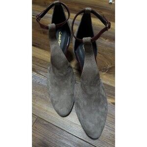 Calvin Klein Cherilyn T-Strap Pumps Suede Taupe Womens Size 11 Shoes $129 (3598)